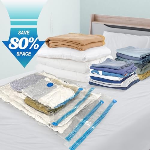 10 Pack Jumbo Vacuum Storage Bags with Hand Pump, Plastic Packaging Bags, 80% Space Saver Vacuum Seal Bags for Clothing, Travel Lugggage, Blankets, Comforters - Image 2