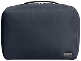 Away Small Toiletry Bag, Travel Essentials Organizer with Mesh and Clear Pockets, Waterproof, Easy to Clean, Compact Travel Pouch, Navy Blue