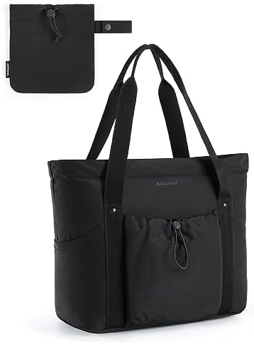 BAGSMART Tote Bag for Women, Tote Shoulder Bag with Laptop Compartment and Zipper Handbag for Travel, Work