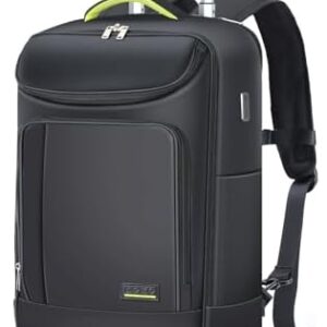 Lekebobor Travel Rolling Backpack, 18 inch Waterproof Bag with 360° Wheels for 15.6" Laptop, Convertible Airline Approved Travel Back Pack for Men & Women, Business, Commuter