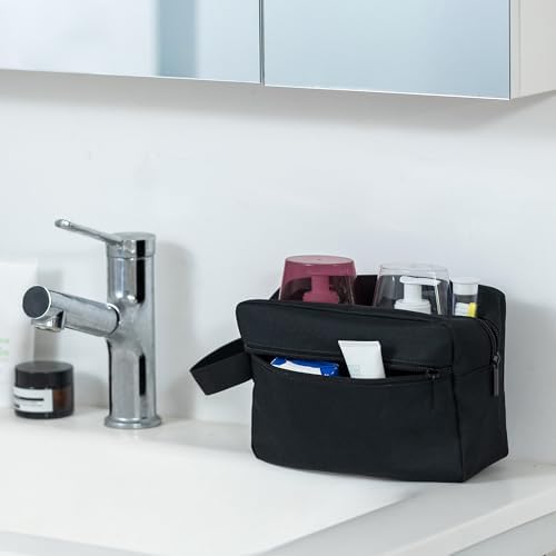 Elviros Travel Toiletry Bag for Women and Men, Lightweight Makeup Bag Hanging Dopp Kit with Shaving Compartment Cosmetic Organizer Small Tool Bag Travel Essentials, Black - Image 6