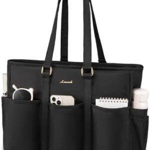 LOVEVOOK Laptop Tote Bag for Women Work, Teacher Tote Bag Nurse Bag With Large Cup Holder, Utility Professional Computer Bag For Work/Travel/College/Daily, Large Purse Handbag With Multi Pockets