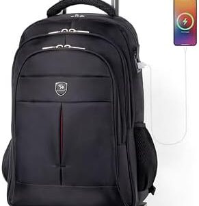 35L Multi-Scene Detachable Handle Travel Rolling Backpack Airline Approved,360° Rotating Fit 15.6 Inch Laptop College Backpack With 4 Wheels,Carry on Luggage