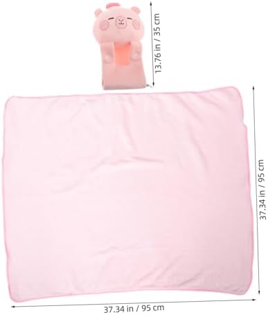 VOSAREA Cute Cartoon Pillow Blanket for Travel Foldable Dual Use Car Cushion Blanket for Air Conditioned Cars Comfortable Office Napping Long Journeys for Winter Outings - Image 2