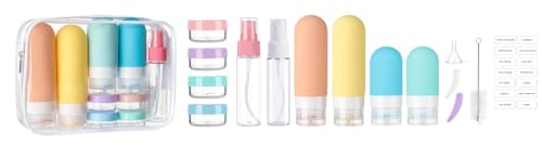 16 Pack Travel Bottles Set - TSA Approved Leak Proof Silicone Squeezable Containers for Toiletries, Conditioner, Shampoo, Lotion & Body Wash Accessories (16 pcs/White Pack) - Image 2