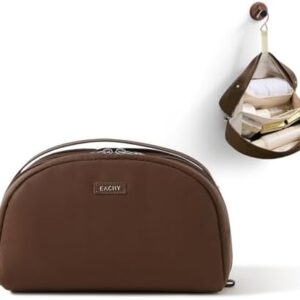 EACHY Toiletry Bag for Women, Large-Capacity Travel Makeup Organizer with Dry & Wet Separation, Portable Cosmetic Bag, Waterproof Design (Brown, L)