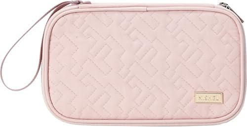 NISHEL Travel Cord Organizer Case, Double Layers Tech Electronic Bag, Essentials for Charger, Cable, Phone, Flash drive, Pink - Image 8