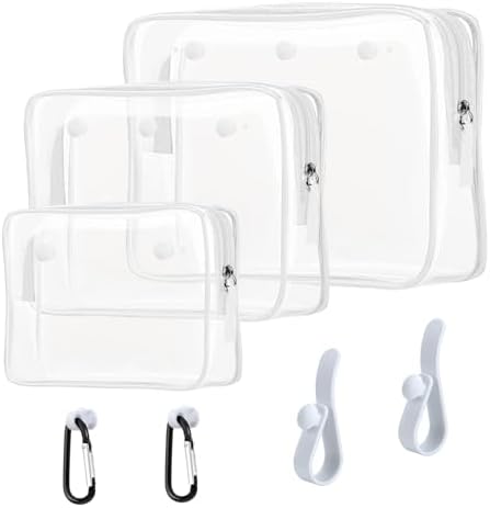 Clear Insert Bag Accessories for Beach Tote Bag, Clear Travel Storage Inner Pouch for Cosmetic, Toiletry & Makeup Brush Organizer Divider