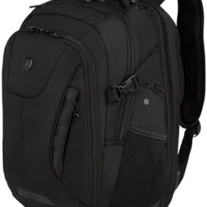 SwissGear Travel Tech Elite Laptop Backpack – Fits Laptops up to 16” – ScanSmart TSA-Friendly Backpack with USB Port, Shoe Compartment & Organizer Pockets – Black