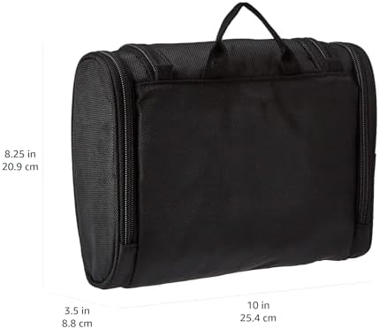 Amazon Basics Hanging, Travel Toiletry Bag Organizer, Shower Dopp Kit, Black - Image 4