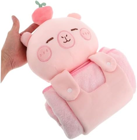VOSAREA Cute Cartoon Pillow Blanket for Travel Foldable Dual Use Car Cushion Blanket for Air Conditioned Cars Comfortable Office Napping Long Journeys for Winter Outings - Image 4