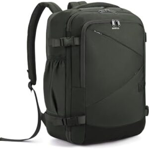 ECOHUB Carry On Travel Backpack, Expandable Airlines Personal Item Bag 18x14x8, Water Resistant 17 inch Laptop Backpack Flight Approved, 12 Pockets 30L Work Backpacks with Wet Pocket & Cable Slot