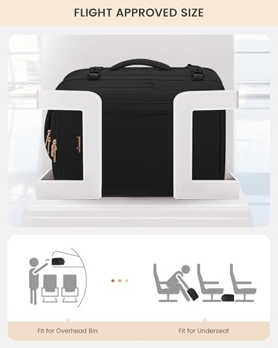 LOVEVOOK Travel Backpack For Women with Waist Strap, 40L Carry On Backpack Luggage Flight Approved,TSA Personal ltem Travel Bag Essentials Fits 17.3 Inch Laptop,Weekender Daypack with 3 Packing Cubes - Image 3