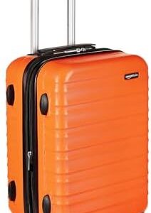 Amazon Basics 21" Hardside Carry-On Luggage, Hardshell Suitcase With Wheels, Expandable For Up to 25% More Space, With Scratch-Resistant Surface, Four Multi-directional Wheels, Orange