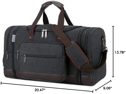 Duffle Bag for Travel,Overnight Weekend Gym Carry On Luggage Bag, 50L Travel Duffel Bag for Men Women, Expandable Spacious Travel Duffel Bag, Black - Image 7
