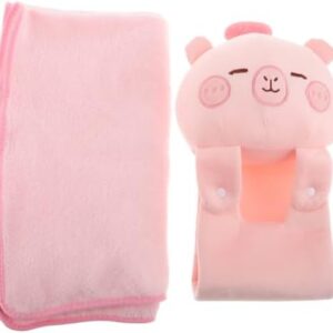 VOSAREA Cute Cartoon Pillow Blanket for Travel Foldable Dual Use Car Cushion Blanket for Air Conditioned Cars Comfortable Office Napping Long Journeys for Winter Outings