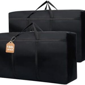 WITERY 2 Pack 180L Large Storage Bags - Big Moving Bags Heavy Duty with Zippers & Handles, Alternative to Moving Boxes and 39Inch Storage Tote for Space Saving, Travel, Clothes, Blankets, Pillows