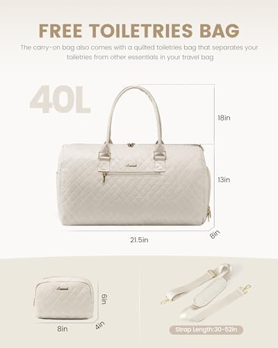 LOVEVOOK Travel Duffle Bag, Weekender Bag for Women with Toiletry Bag, Carry on Overnight Bag with Shoe Compartment, Gym Duffel Bag with Wet Pocket, Mommy Hospital Bags for Labor and Delivery - Image 3