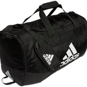 adidas Unisex Defender 4.0 Gym Duffel Bag for Men and Women, Black/White, Medium (66L)