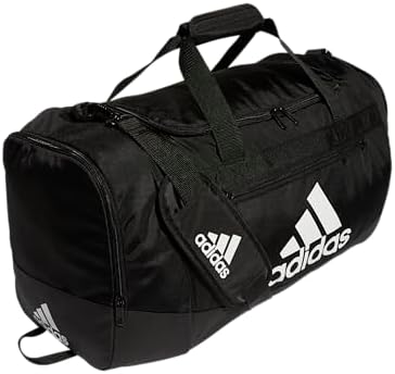 adidas Unisex Defender 4.0 Gym Duffel Bag for Men and Women, Black/White, Medium (66L)