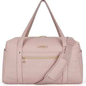 Travel Duffle Bag, BAGSMART 37L Weekender Overnight Bag with Wet Pocket for Women, Large Carry On Bag with Laptop Compartment and Shoes Bag for Travel, Business Trips, Sports(Pink)