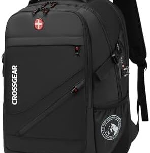 Large Travel Backpack Waterproof Laptop Bag Airline Approved Business Office Work Computer Casual Daypacks TSA Lock Anti-Theft Bookbag with USB Port Fit 17.3 inch Laptops for Men Women