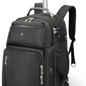 Vacuum Rolling Backpack,50L Roller Travel Laptop Backpack with Anti-Theft,rolling backpack for travel,Water-Resistant Carry-On Luggage,Business and Commuting (A)
