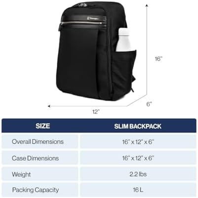 Travelpro Platinum Elite Slim Laptop Travel Backpack, Fits up to 16 Inch Laptop, Business, Water Resistant, Men and Women, Black - Image 6