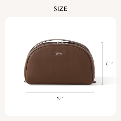 EACHY Toiletry Bag for Women, Large-Capacity Travel Makeup Organizer with Dry & Wet Separation, Portable Cosmetic Bag, Waterproof Design (Brown, L) - Image 8