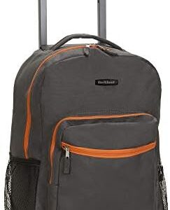 Rockland Double Handle Rolling Backpack, Charcoal, 17-Inch