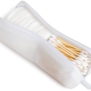 Cotton Round Swab Travel Case, 2 in 1 Portable Hair Accessories Organizer, Hair Tie and Bobby Pin Holder, Travel Qtips Case, Purse Organization, Floss Holder