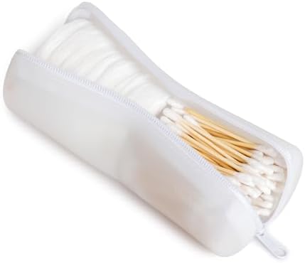 Cotton Round Swab Travel Case, 2 in 1 Portable Hair Accessories Organizer, Hair Tie and Bobby Pin Holder, Travel Qtips Case, Purse Organization, Floss Holder