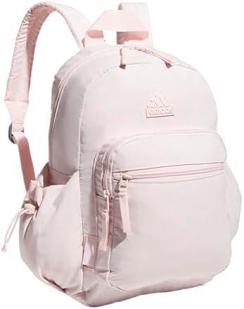 adidas Weekender Mini Backpack for Women and Men, Small Fashion Bag with Laptop Sleeve, Sandy Pink, One Size