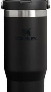 Stanley IceFlow Stainless Steel Tumbler - Vacuum Insulated Water Bottle for Home, Office or Car Reusable Cup with Straw Leak Resistant Flip Cold for 12 Hours or Iced for 2 Days, Black 2.0, 30oz