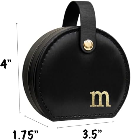 COLLECTIVE HOME - Travel Jewelry Case, Elegant Half-Moon Design with Gold Monogram, Detachable Handle, Personalized Accessory Organizer, Gift for Fashion-Forward Women and Teens, Black (m) - Image 2