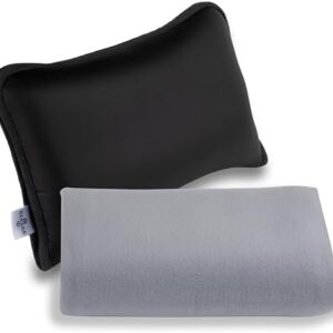 Travel Blanket and Pillow Set - Small, Compact, Lightweight Throw for Airplane, Car, Office & Portable Comfort Fleece, Camping, Emergency, Long Flight Must Haves (Black)