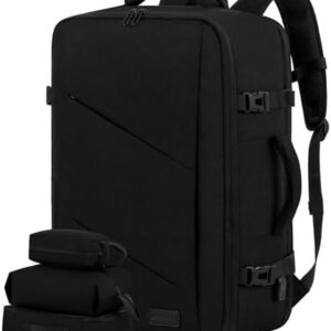 LOVEVOOK Carry on Travel Backpack, Large 50L for Men & Women Flight Approved with USB Charging Port&3 Packing Cubes, Large Suitcase Water Resistant Luggage Daypack Business Weekender Bag, Black