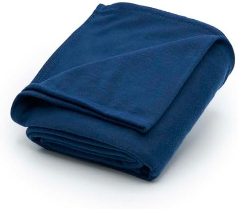 Brookstone Travel Blanket - 2 in 1 Warm Soft Fleece Travel Blanket with Carrying Pouch - Compact Travel Car Airplane Blanket, Blue