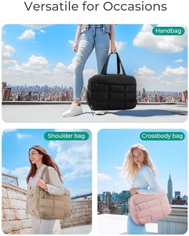 BAGSMART Gym Bag for Women, Carry on Travel Duffel Bag, Water-resistant Weekender with Shoe Compartment, Camel - Image 5