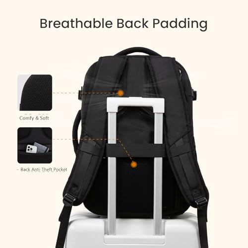 LOVEVOOK Travel Carry on Backpack for Men Women,Expandable 40L Extra Large Travel Laptop Backpack,Water Resistant Durable TSA Airline Approved Business College Carry on Bag Fit 17 Inch Computer,3 Pcs - Image 7