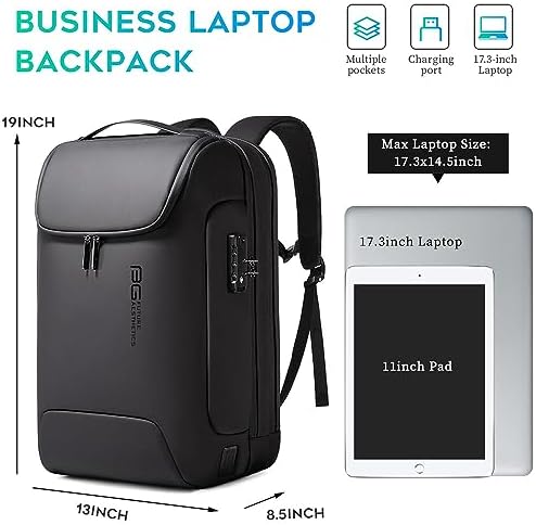 BANGE Men's Anti-Theft Backpack,Waterproof Fashion Travel Backpacks,High Tech Backpack with USB3.0 Charging Port,Business Laptop Backpack Fits 17.3 Inch Notebook… - Image 5