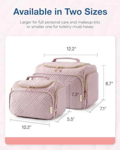 BAGSMART Travel Toiletry Bag, Large Wide-open Travel Bag for Toiletries, Makeup Cosmetic Travel Bag with Handle - Image 5