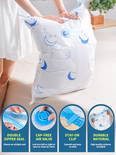 Vacuum Storage Bags with Electric Air Pump, 25 Pack (5 Jumbo, 5 Large, 5 Medium, 5 Small, 5 Roll Up Bags) Space Saver Bag for Clothes, Mattress, Blanket, Duvets, Pillows, Comforters,Travel, Moving - Image 4