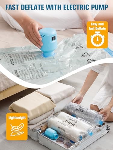 Vacuum Storage Bags with Electric Air Pump, New Air Valve Combo 15 Pack Space Saver Bag, Vacuum Sealer Bags for Clothes, Blanket, Duvets, Pillows, Comforters, Travel, Two Compressing Ways - Image 5