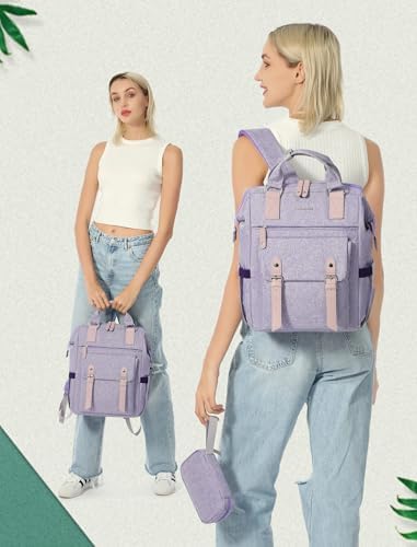 LOVEVOOK Laptop Backpack for Women, 15.6 Inch Teacher Nurse Bag Work Travel Computer Backpacks Purse, College Bookbag for School, Water Resistant Daypack, 15.6 inch - Image 6