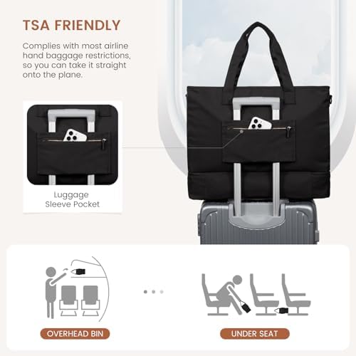 LOVEVOOK Weekender Bags for Women Travel, Large Personal Item Travel Overnight Bag, Carry on Duffle Bags with Shoe Compartment, Toiletry Bag, Wet Pocket, for Airplane, Hospital Labor Delivery - Image 5