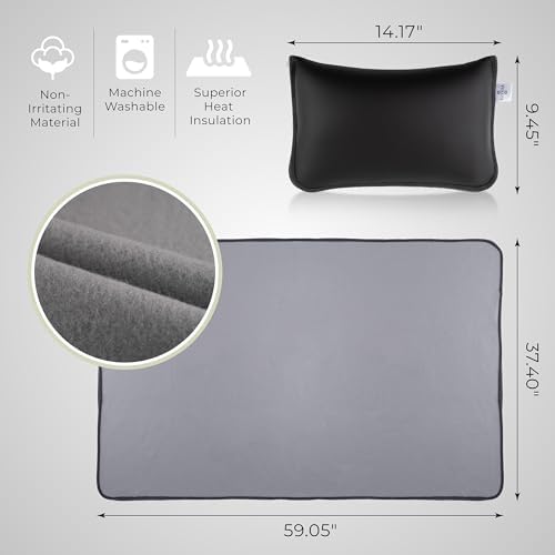 Travel Blanket and Pillow Set - Small, Compact, Lightweight Throw for Airplane, Car, Office & Portable Comfort Fleece, Camping, Emergency, Long Flight Must Haves (Black) - Image 6