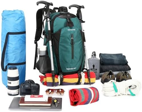 40L Waterproof Lightweight Outdoor Daypack Hiking,Camping,Travel Backpack for Men Women Dark Green - Image 6