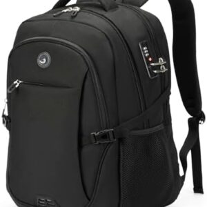 SHRRADOO Anti Theft Laptop Backpack Travel Backpacks with usb Charging Port for Women Men College Backpack Computer Bag Fits 17 Inch Laptop,Grey