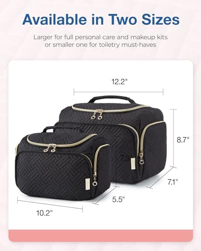 BAGSMART Travel Toiletry Bag, Large Wide-open Travel Bag for Toiletries, Makeup Cosmetic Travel Bag with Handle - Image 5